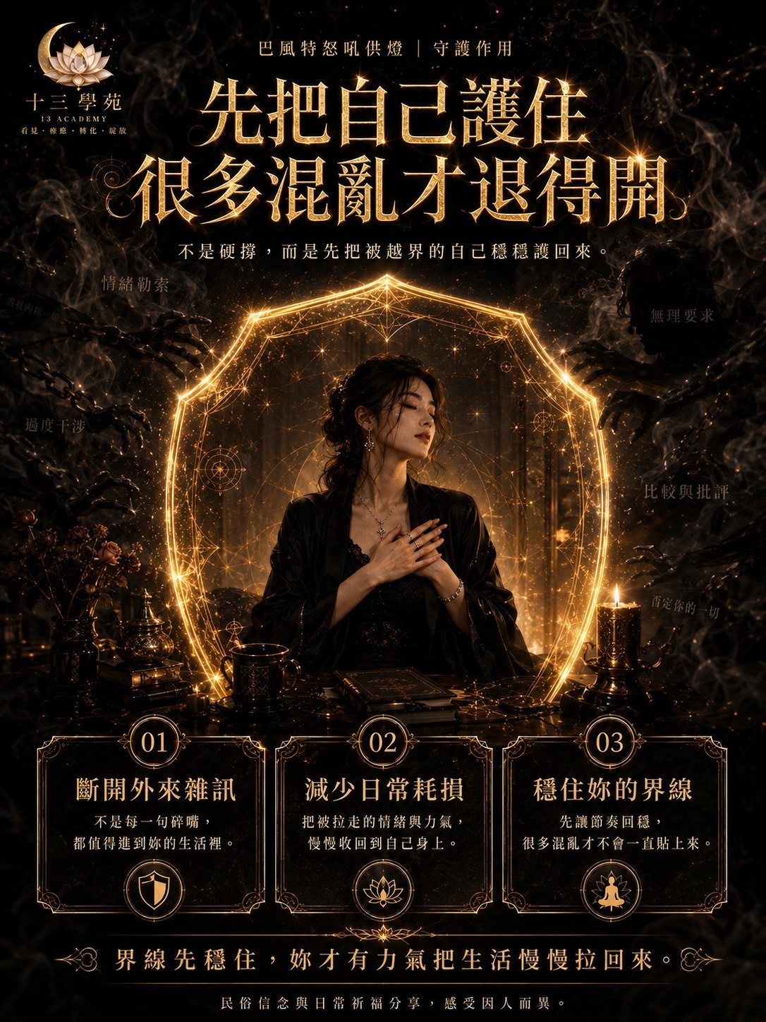 由導師親啟專屬守護陣，強勢反彈惡意干擾讓低頻惡業回歸源頭