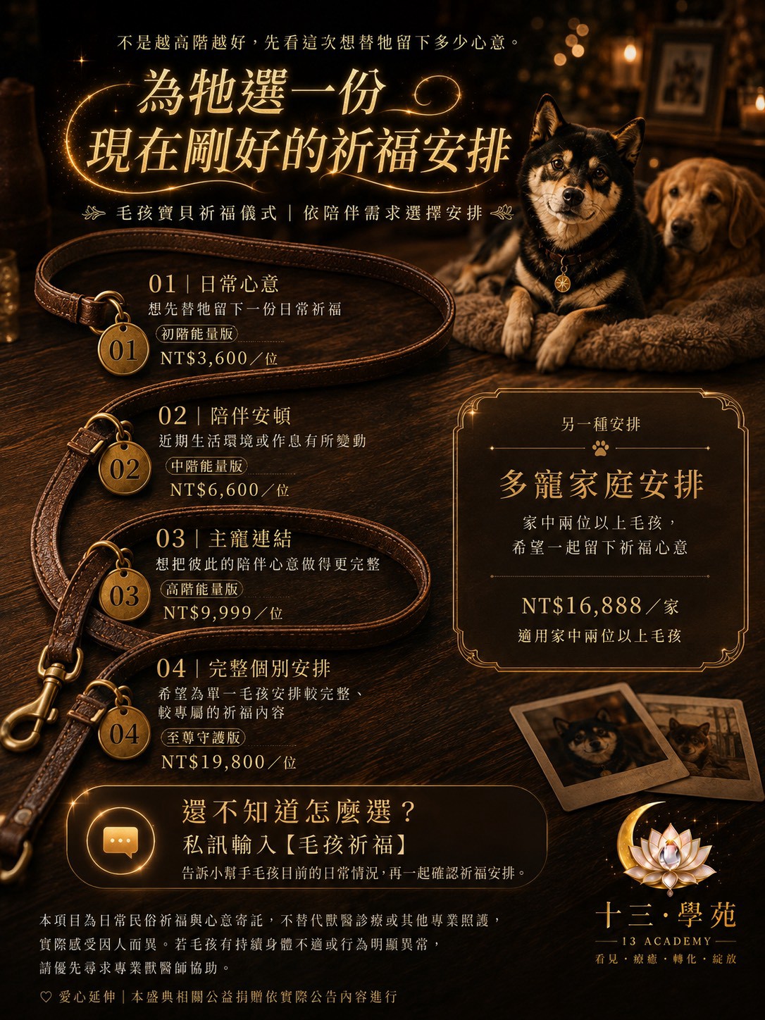 毛孩寶貝祈福儀式方案價格