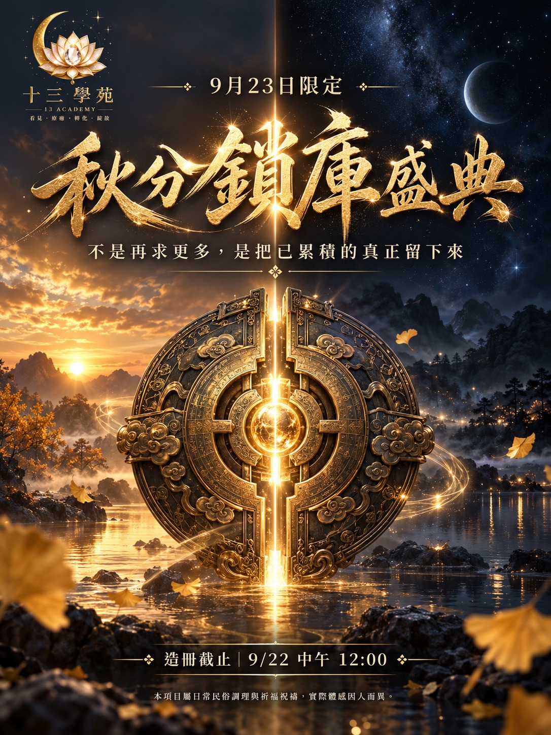秋分鎖庫盛典｜9月23日秋分限定